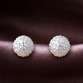 Silver Textured Ball Stud Earrings