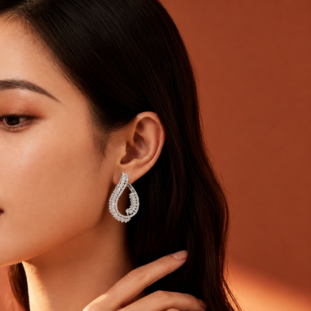 Crystal Aura Sterling Silver Earrings