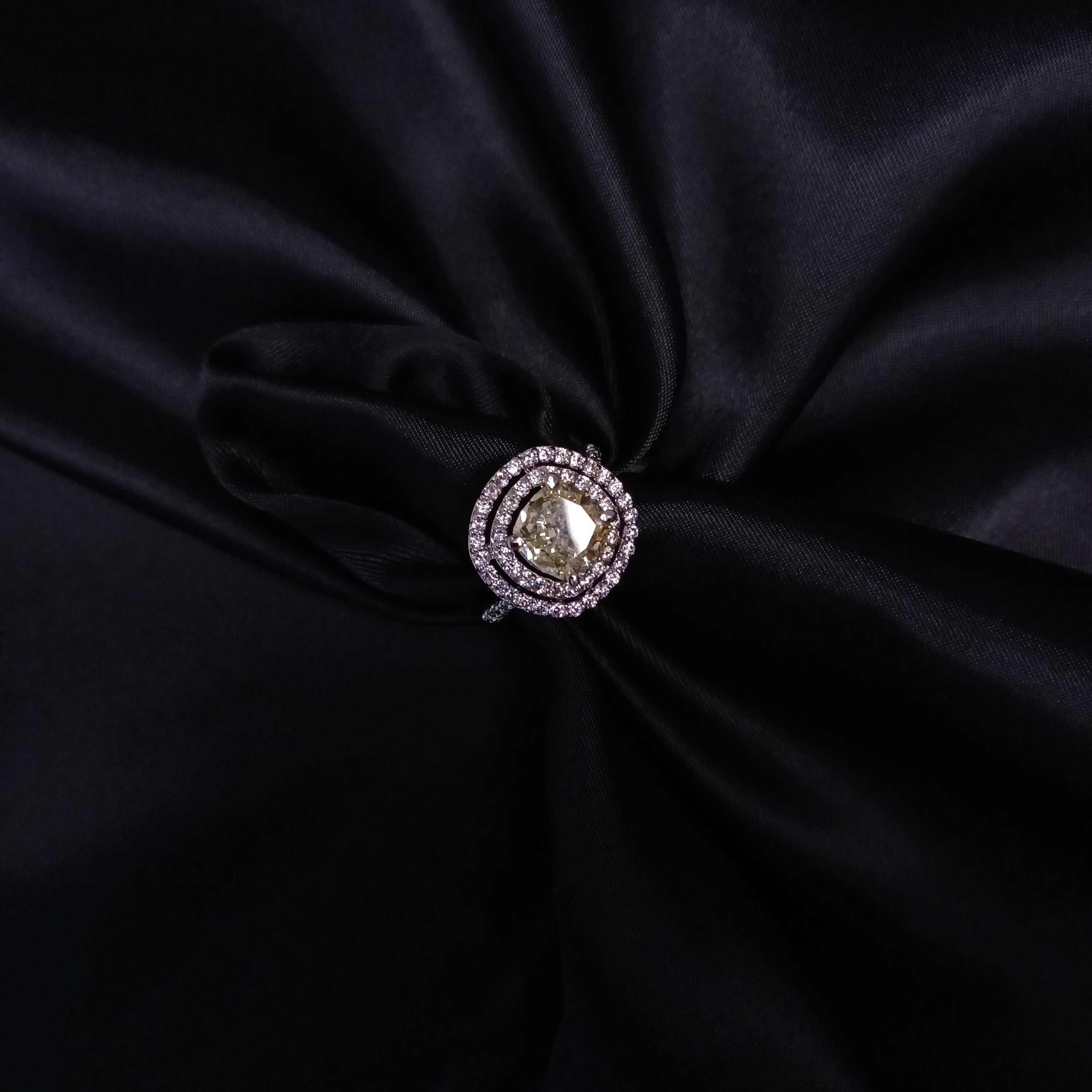 Imperial Yellow Double Halo Ring