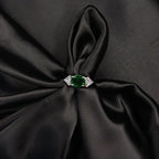 Linear Green Sterling Silver Ring