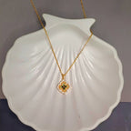 Mother of Pearl & Zirconia Clover Necklace