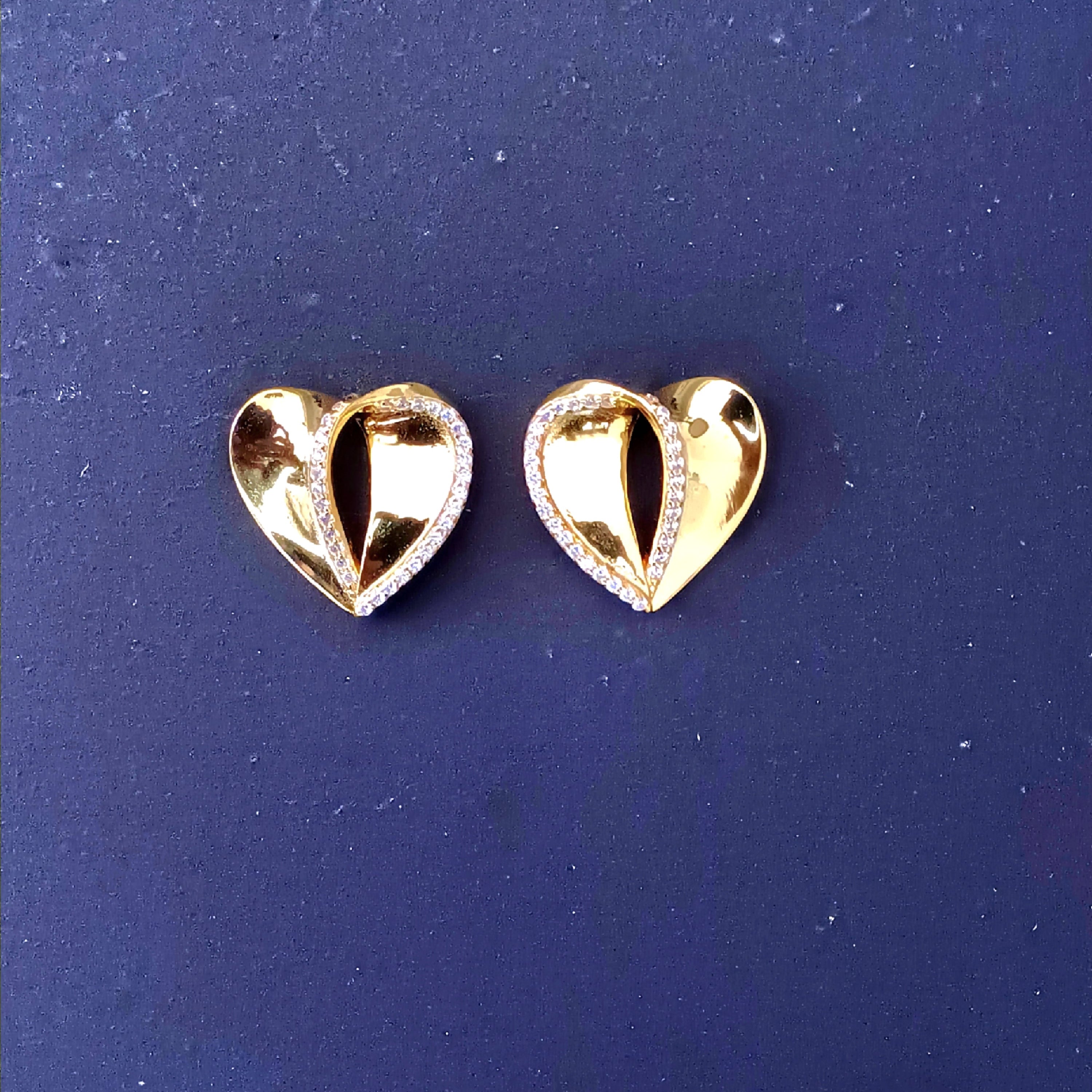 Pave Ribbon Hearts Earrings