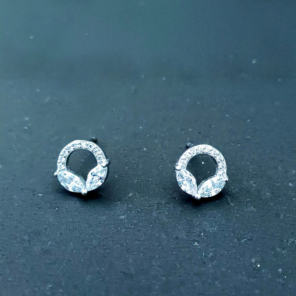 Double Leaf  Sterling Silver Earrings