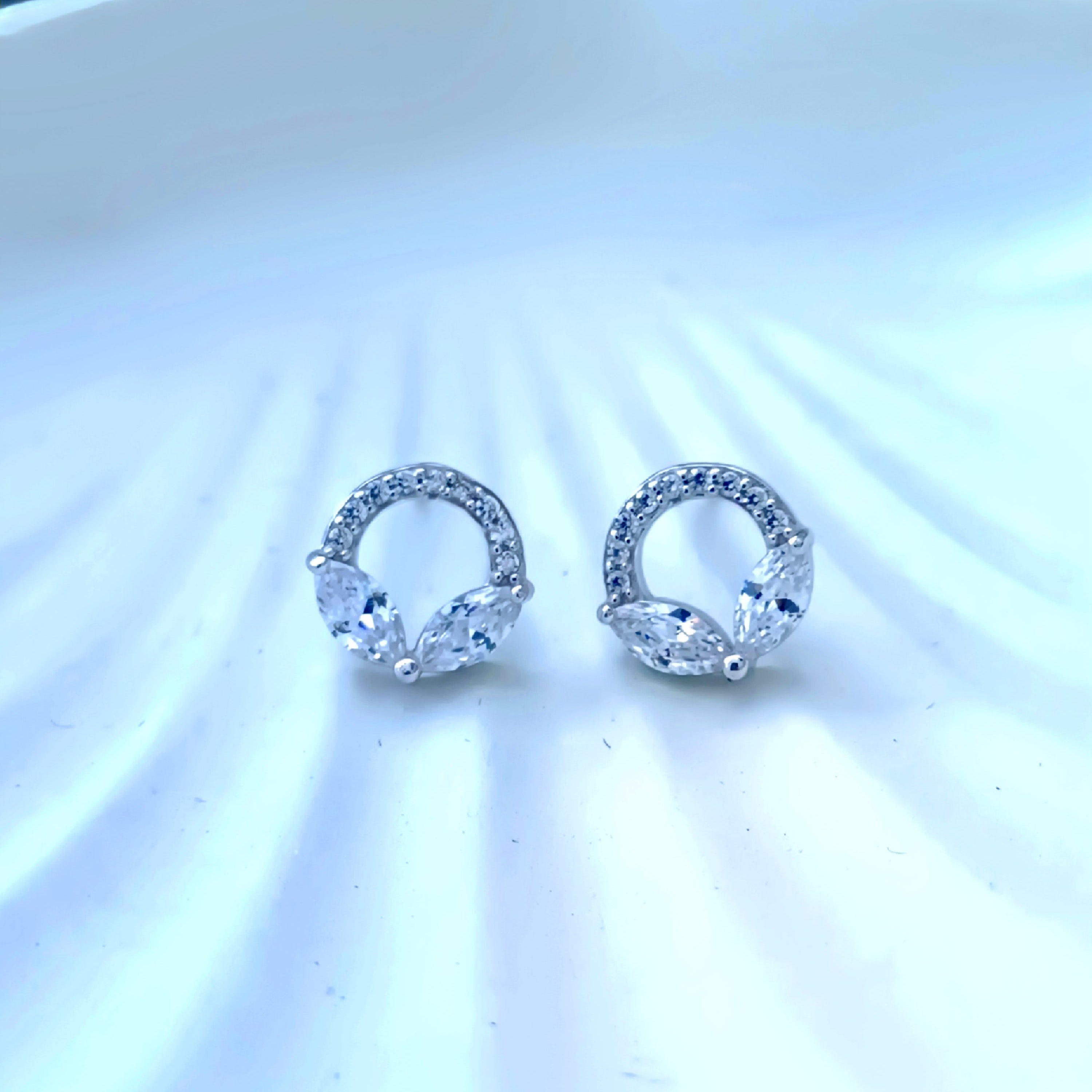 Double Leaf  Sterling Silver Earrings