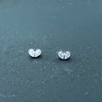 Minimalist Dual-Stone Heart Studs