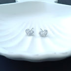 Minimalist Dual-Stone Heart Studs