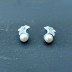 Whispering Leaf Pearl Earrings