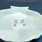 Sterling Silver Bow & Pearl Drops Earrings