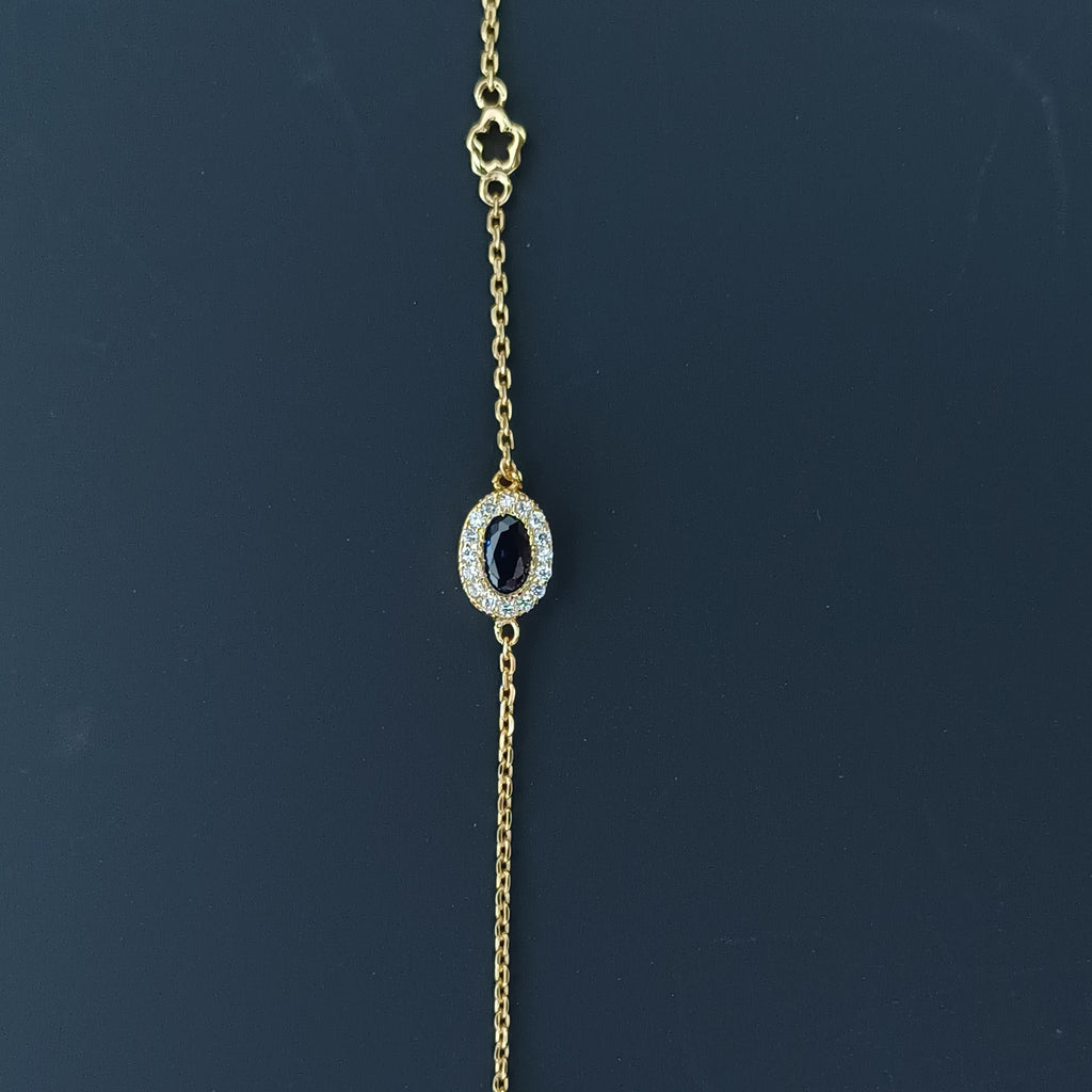 Sapphire Aura Gold Plated Silver Brecelet