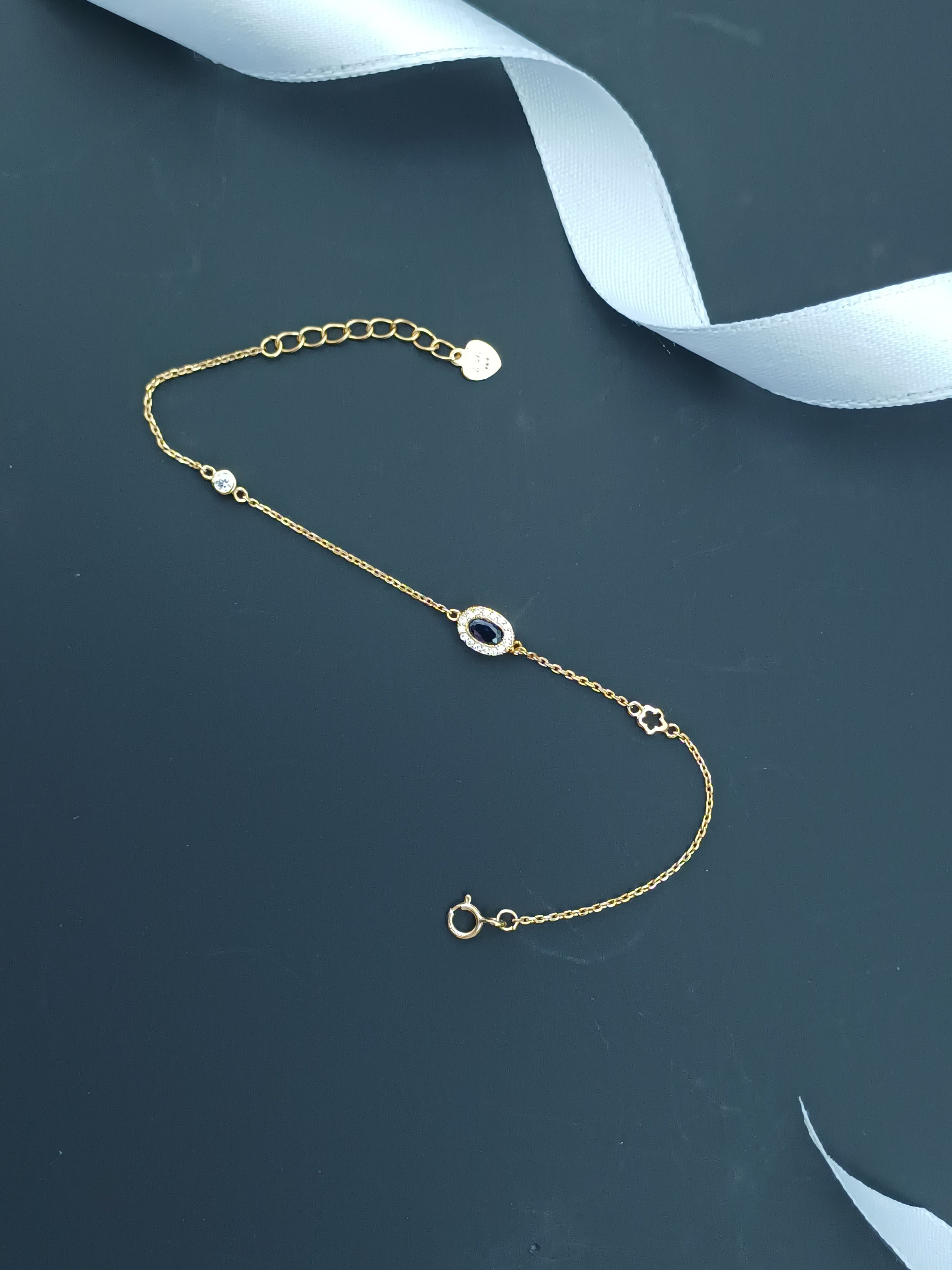 Sapphire Aura Gold Plated Silver Brecelet