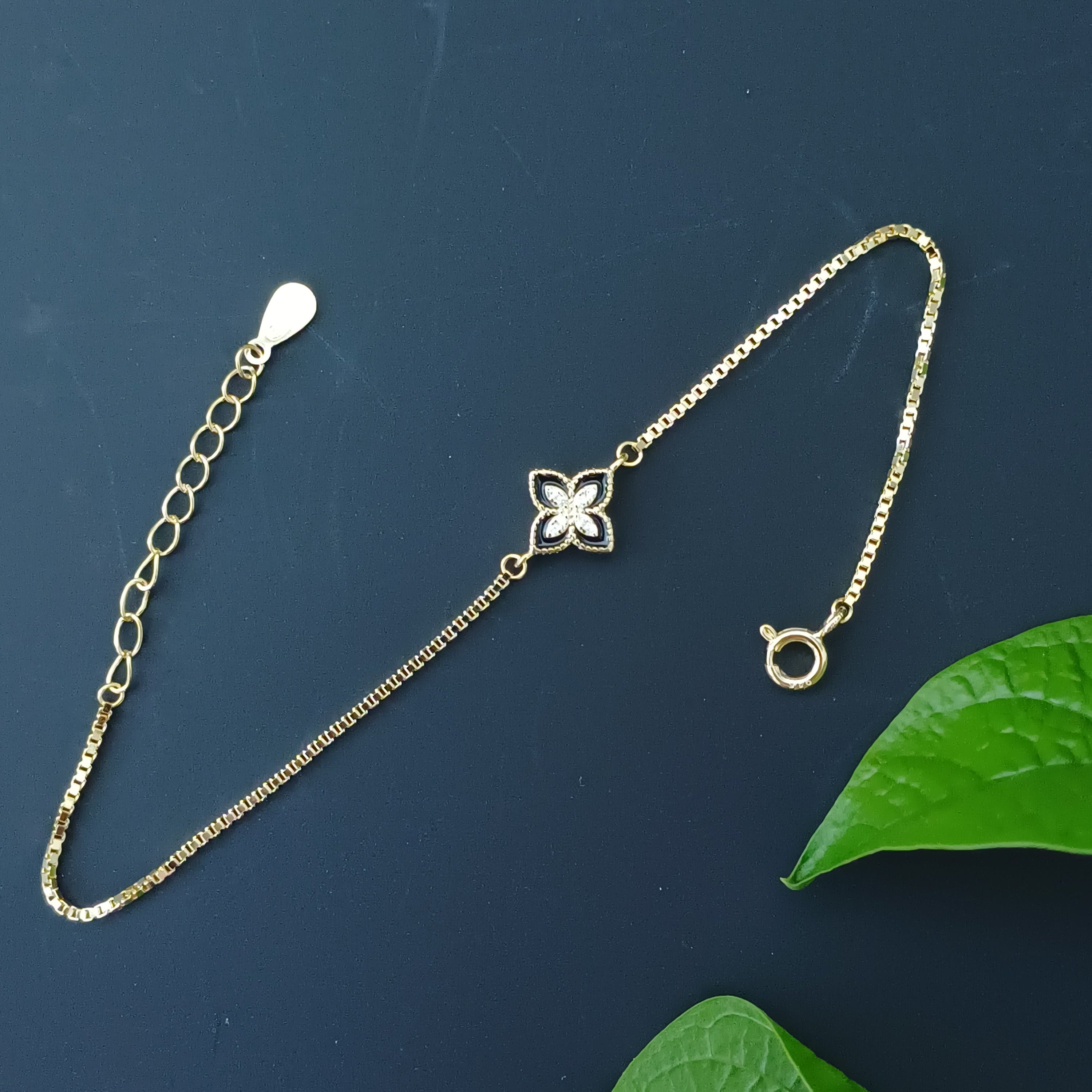 Cosmic Clover Sterling Silver Bracelet