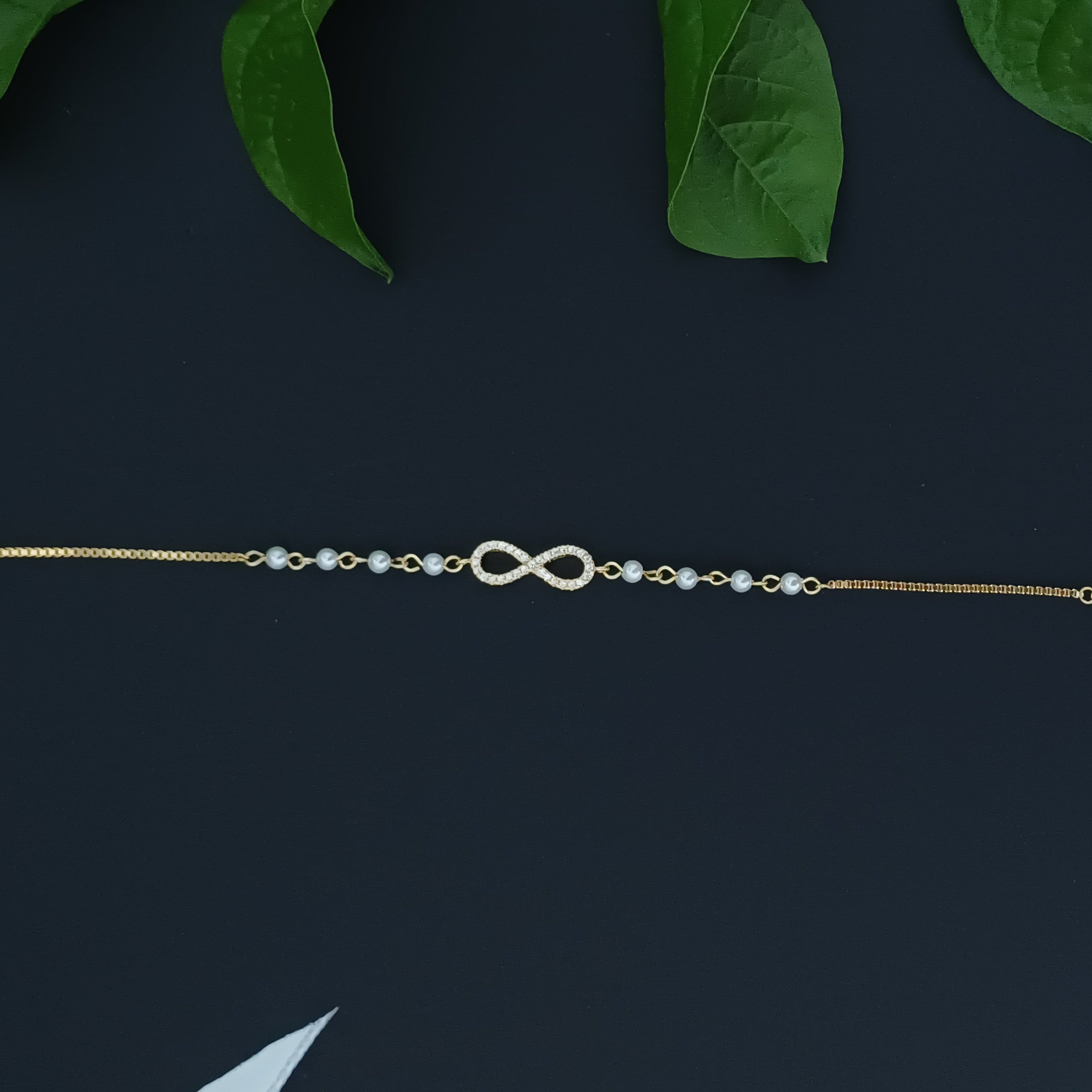 Infinite Grace Pearl 18K Gold Plated Silver Bracelet