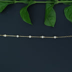 Gold Plated Pave Ball Station Bracelet