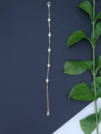 Gold Plated Pave Ball Station Bracelet