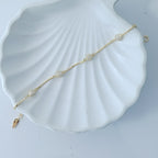 Gold Plated Pave Ball Station Bracelet