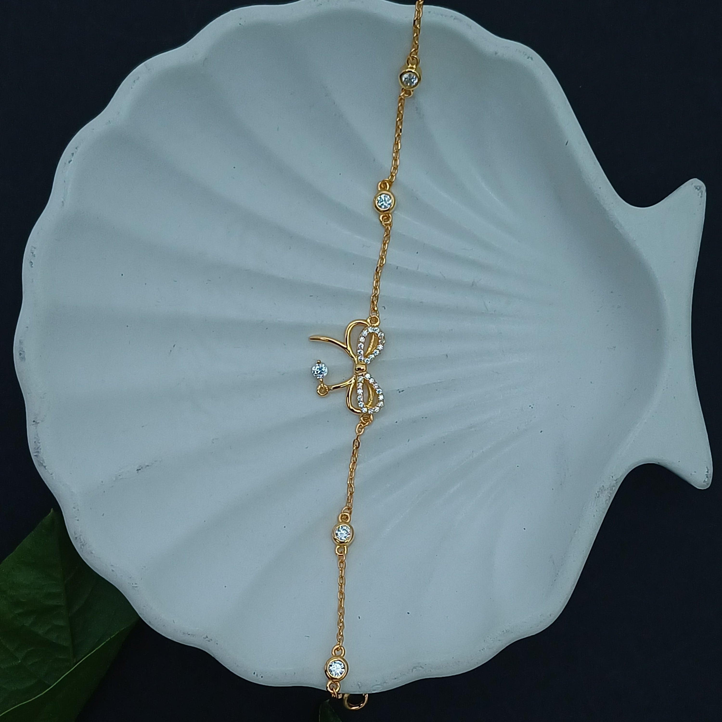 Gilded Ribbon Gold Plated Silver Bracelet
