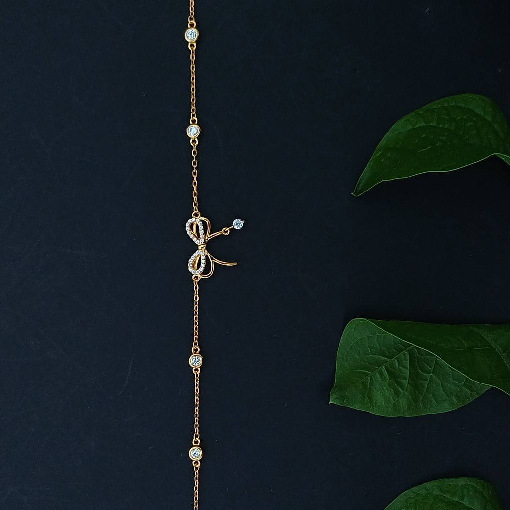Gilded Ribbon Gold Plated Silver Bracelet