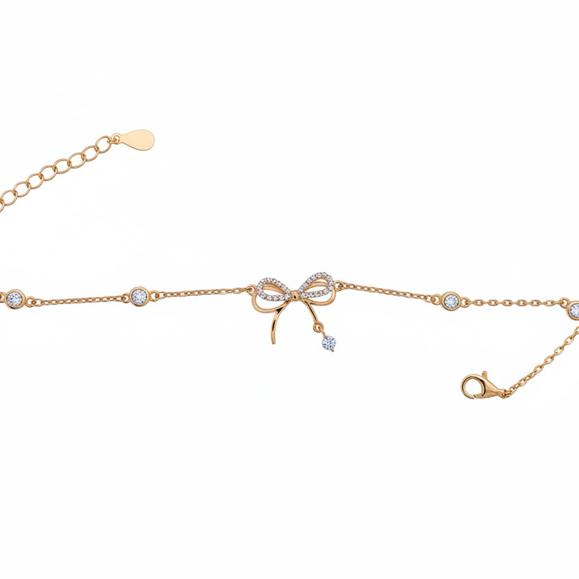Gilded Ribbon Gold Plated Silver Bracelet