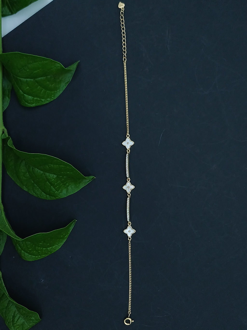 Infinite Clover 18K Gold Plated Silver Bracelet