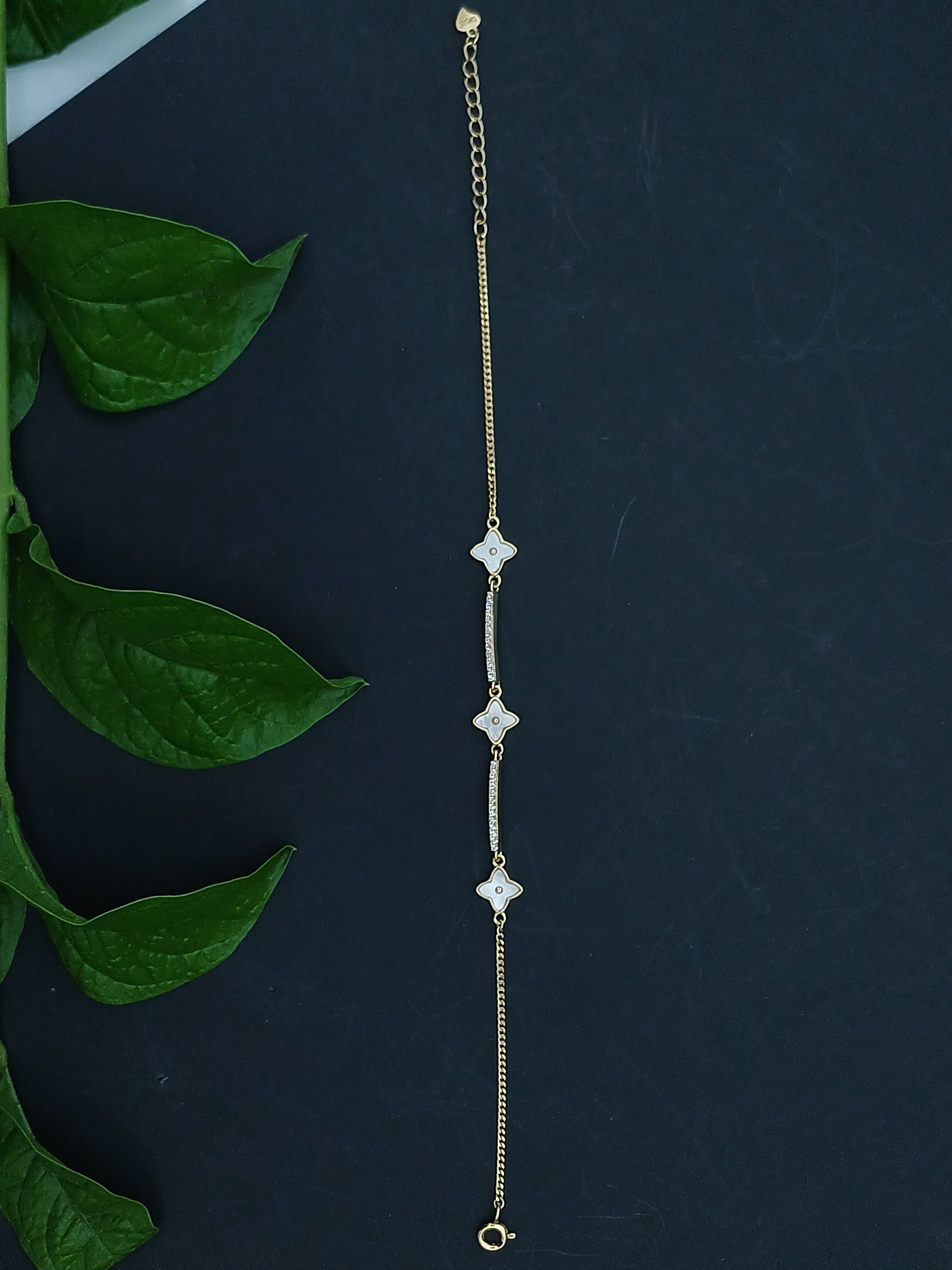 Infinite Clover 18K Gold Plated Silver Bracelet
