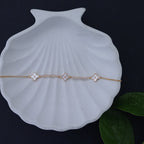 Infinite Clover 18K Gold Plated Silver Bracelet