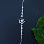 Noir Rose Pearl Sterling Silver Bracelet