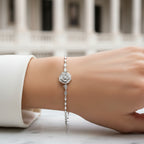 Moonlit Rose Sterling Silver Bracelet