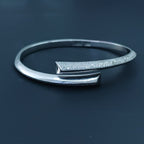 Frosted Wave Hinged Bracelet