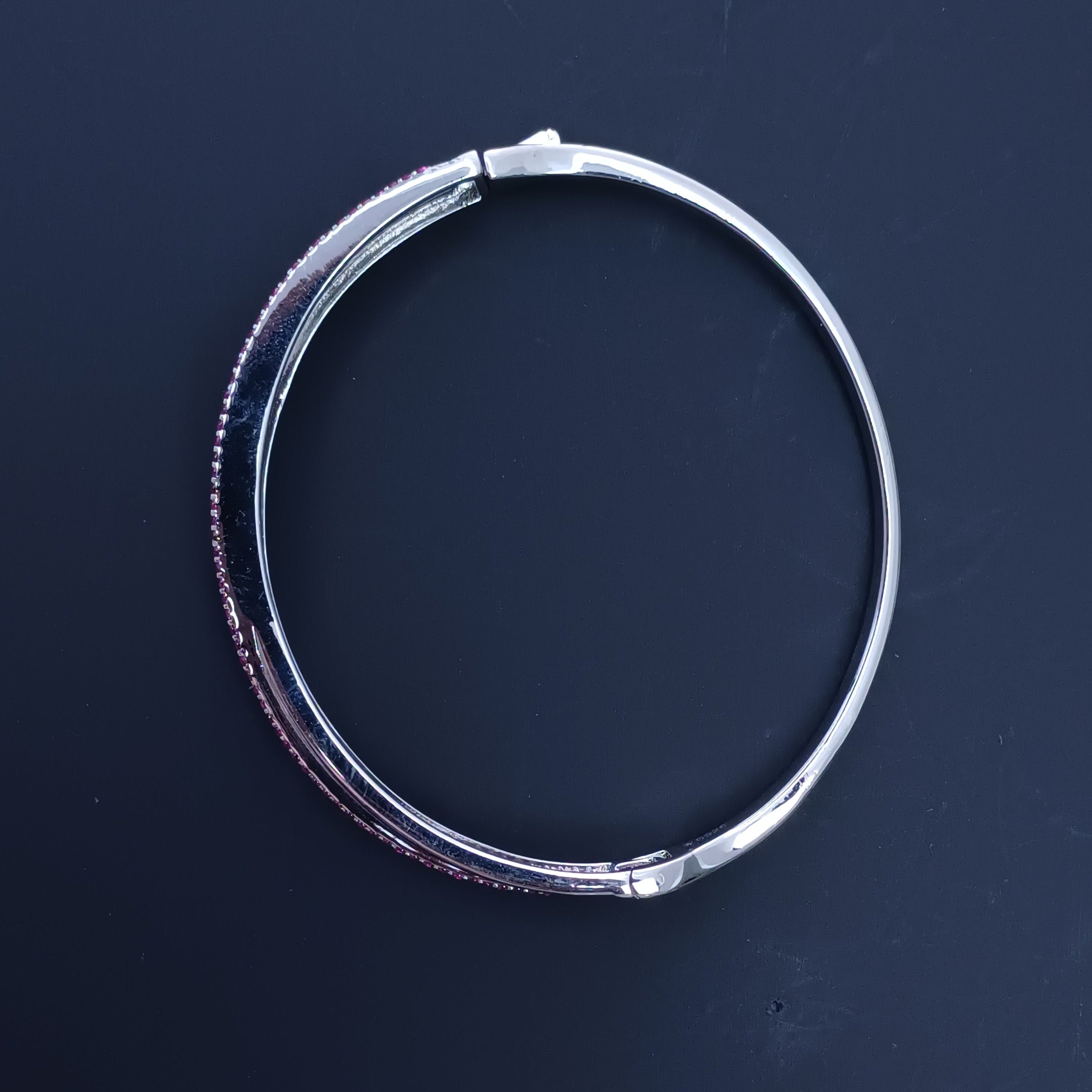 Fuchsia Glamour Hinged Bracelet