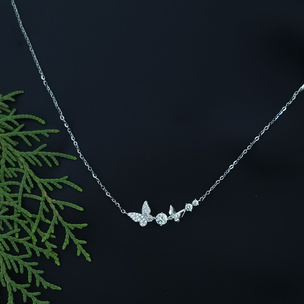 Aria Silver Butterfly Necklace