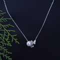 Delicate Silver Pearl Drop Necklace