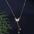 Dainty Butterfly Lariat Necklace