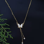 Dainty Butterfly Lariat Necklace