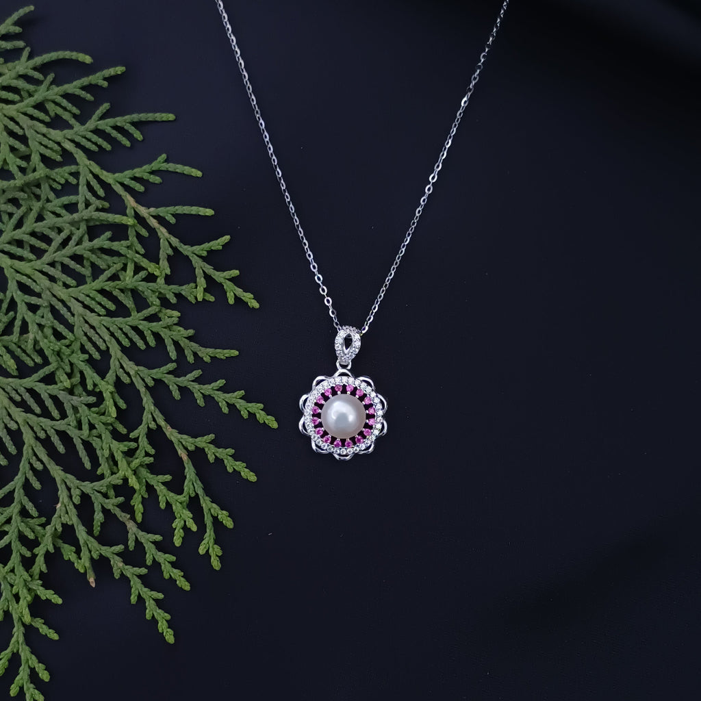 Cultured Pearl Flower Cluster Necklace