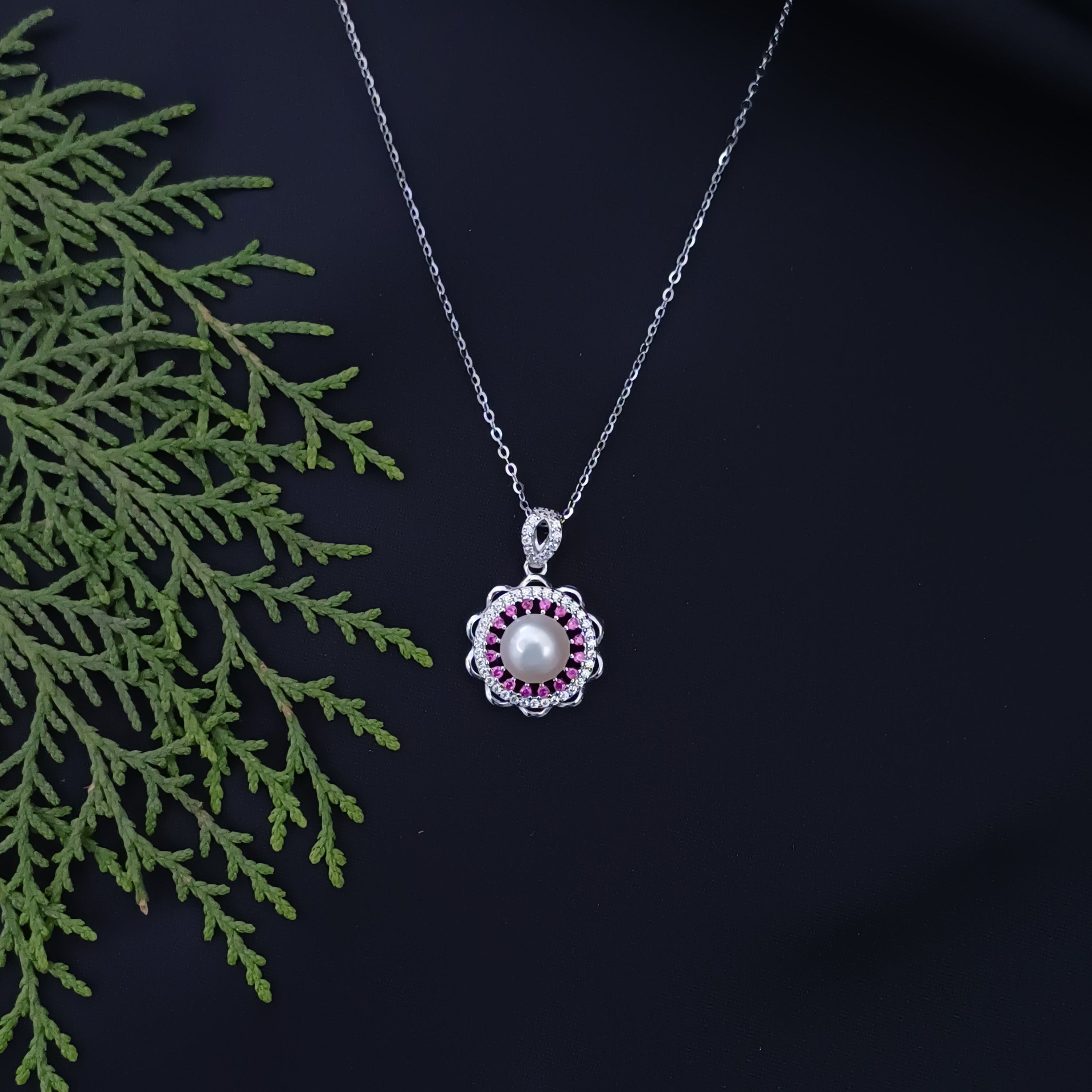 Cultured Pearl Flower Cluster Necklace