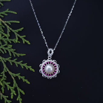 Cultured Pearl Flower Cluster Necklace