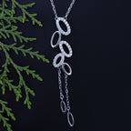 Silver Dewdrop Lariat necklace