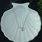 Delicate Silver Pearl Drop Necklace
