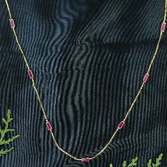 Dainty Baguette Cut Station Necklace