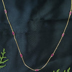Dainty Baguette Cut Station Necklace