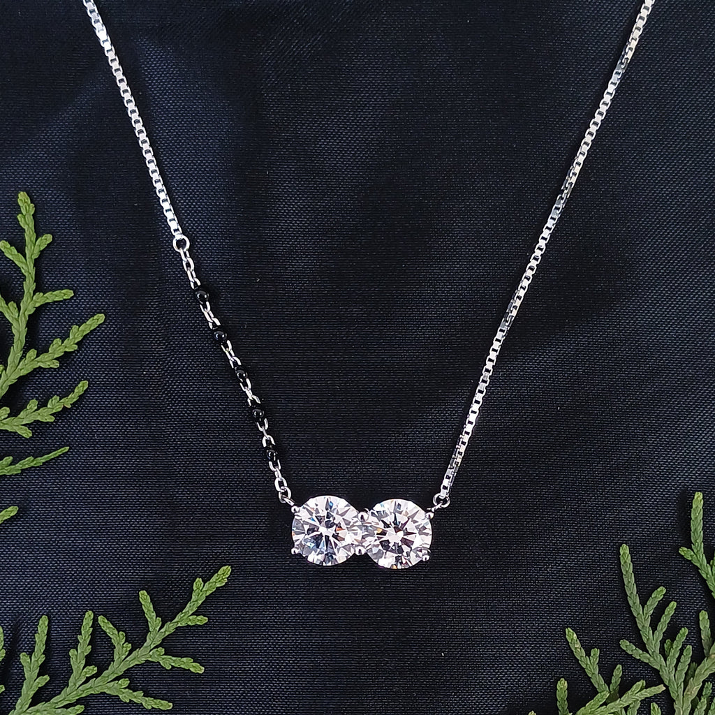 Dual Zirconia Sterling Silver Mangalsutra