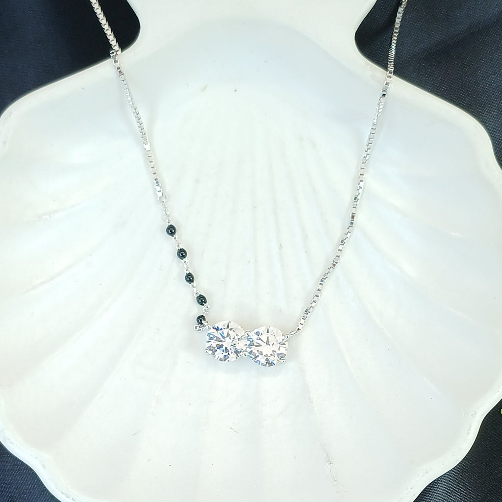 Dual Zirconia Sterling Silver Mangalsutra