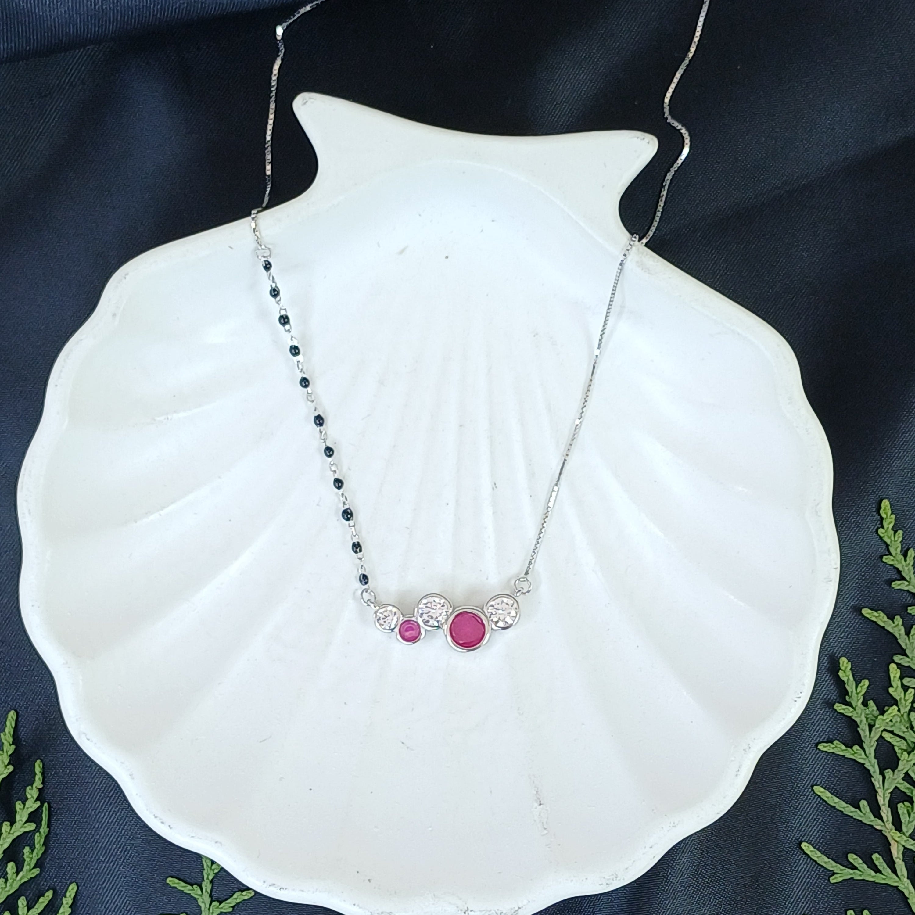 The Lumina Ruby Cluster Mangalsutra
