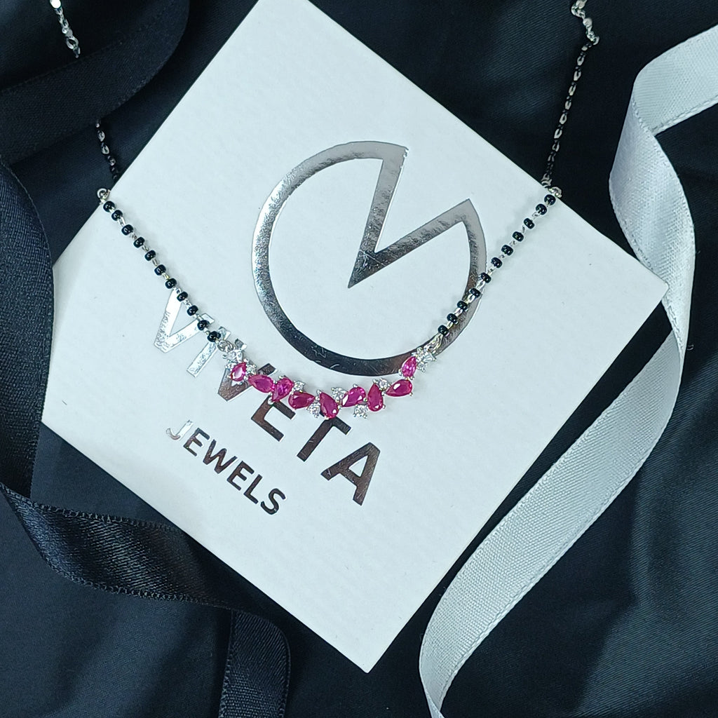 Pink Teardrop Sparkle Mangalsutra
