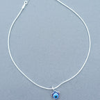 925 Silver Evil Eye Snake Chain Anklet