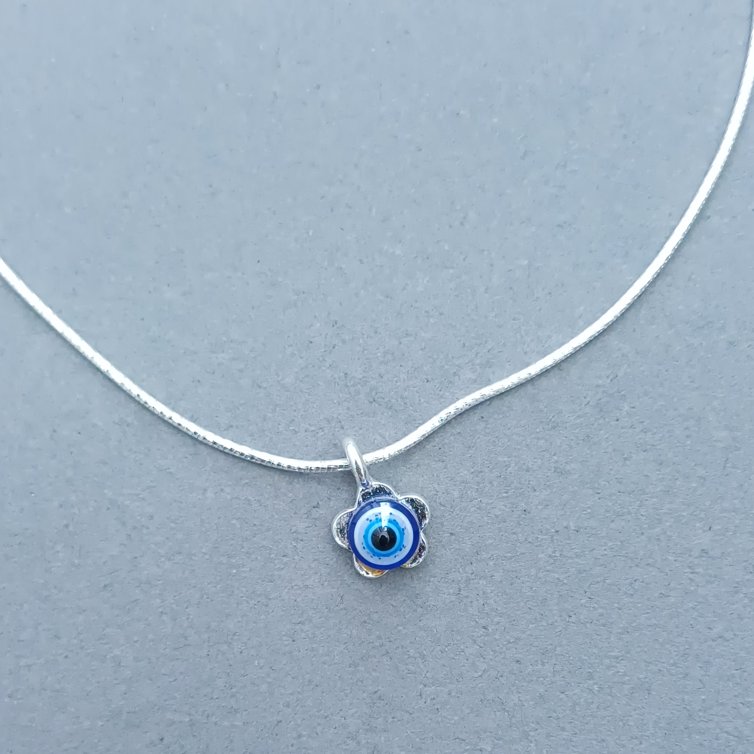 925 Silver Evil Eye Snake Chain Anklet