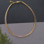 Tri Tone 925 Sterling Silver Anklet