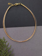 Tri Tone 925 Sterling Silver Anklet