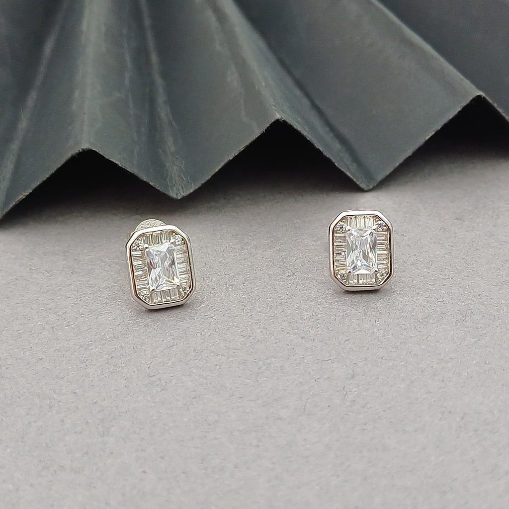 Rectangular Baguette Necklace Set