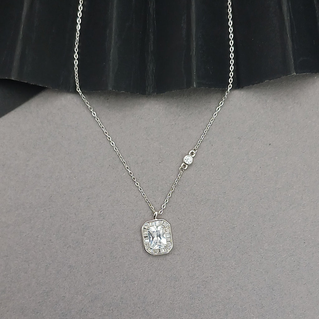 Rectangular Baguette Necklace Set